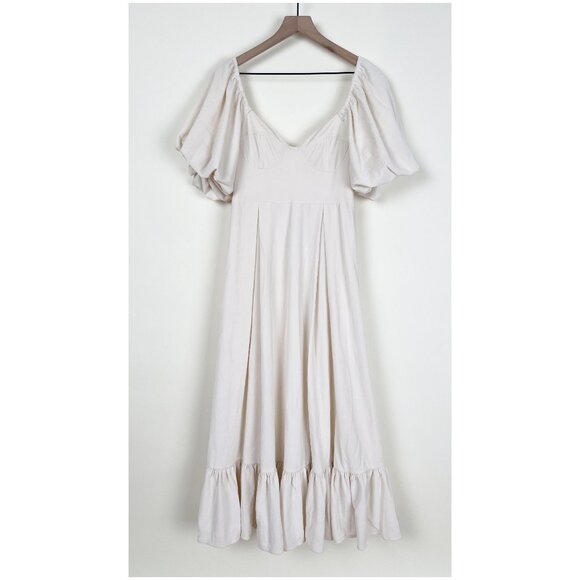 New Velvet Wedding Dress Maxi Puff Poof Sleeve Romantic Bustier Corset Bodice UO - Picture 5 of 16